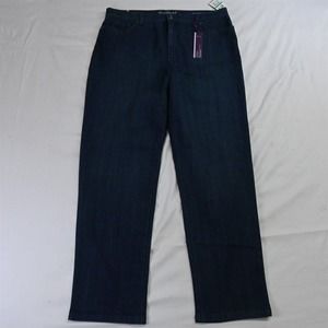 NEW Gloria Vanderbilt‎ 16 Amanda All Around Slimming Dark Stretch Denim Jeans